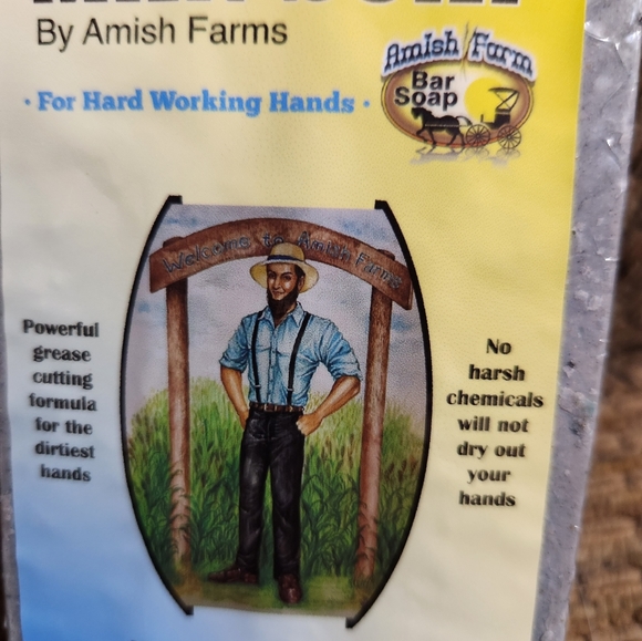 Amish Farms Man Soap 1 Huge Bar 11oz Orange Scent Exfoliating Grease Cutting - Picture 4 of 8